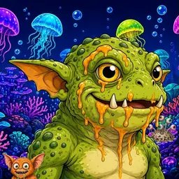 Oozlings #9336, Toad Goblin · Glow Reef
