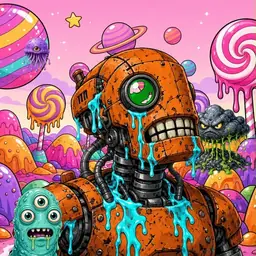 Oozlings #9337, Rusty Robot · Candy Planet