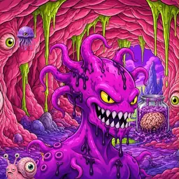 Oozlings #9338, Squid · Flesh Cave