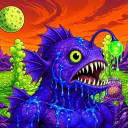 Oozlings #9341, Mutated Anglerfish · Acid Lake