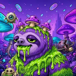 Oozlings #9365, Slime Sloth · Fungus Forest