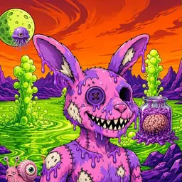 Oozlings #9367, Zombie Bunny · Acid Lake