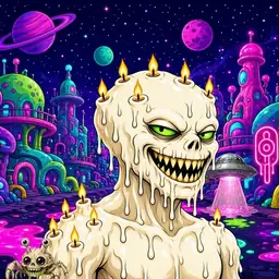 Oozlings #9370, Candle Wax · Neon City