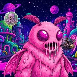 Oozlings #9374, Mutant Moth · Neon City