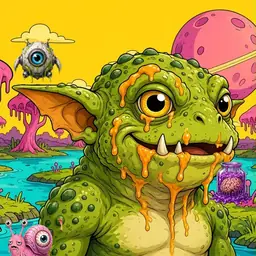 Oozlings #9380, Toad Goblin · Turquoise Swamp