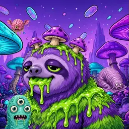 Oozlings #9384, Slime Sloth · Fungus Forest