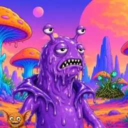 Oozlings #9385, Slug · Mushroom Desert