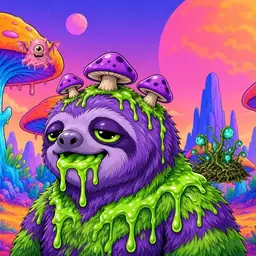 Oozlings #9388, Slime Sloth · Mushroom Desert