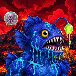 Oozlings #9389, Anglerfish · Lava Fields