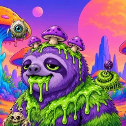 Oozlings #939, Slime Sloth · Mushroom Desert