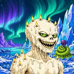 Oozlings #9391, Candle Wax · Aurora Ice