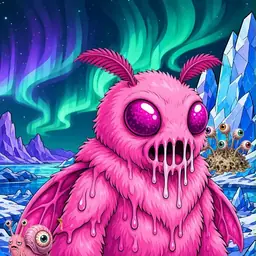 Oozlings #9392, Mutant Moth · Aurora Ice