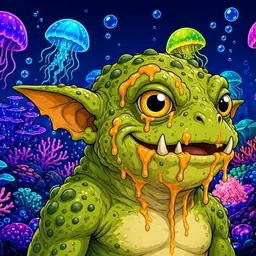 Oozlings #9394, Toad Goblin · Glow Reef