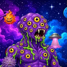 Oozlings #9399, Eyeball Cluster · Void Nebula