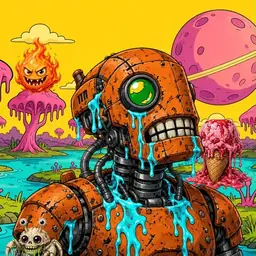Oozlings #9400, Rusty Robot · Turquoise Swamp