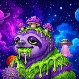 Oozlings #9402, Slime Sloth · Void Nebula