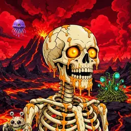 Oozlings #9404, Skull · Lava Fields