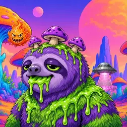 Oozlings #9409, Slime Sloth · Mushroom Desert