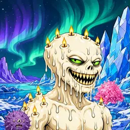 Oozlings #9414, Candle Wax · Aurora Ice