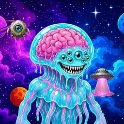 Oozlings #9422, Jellyfish Brain · Void Nebula