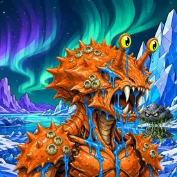Oozlings #9423, Mutated Crab · Aurora Ice
