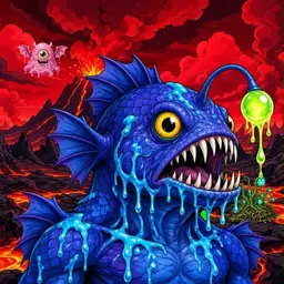 Oozlings #9431, Anglerfish · Lava Fields