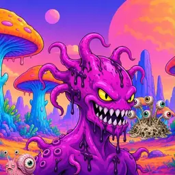 Oozlings #9433, Squid · Mushroom Desert
