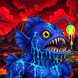 Oozlings #9440, Anglerfish · Lava Fields