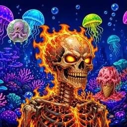 Oozlings #9442, Fire Skull · Glow Reef
