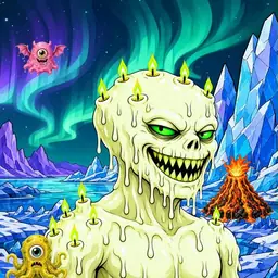 Oozlings #945, Mutated Candle Wax · Aurora Ice