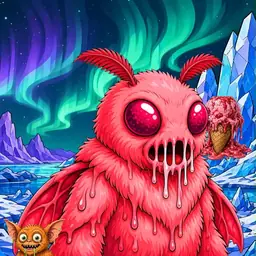 Oozlings #9454, Mutated Mutant Moth · Aurora Ice