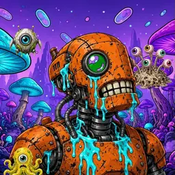 Oozlings #9455, Rusty Robot · Fungus Forest