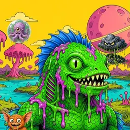 Oozlings #9457, Mutated Swamp Fish · Turquoise Swamp