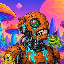 Oozlings #9459, Rusty Robot · Mushroom Desert
