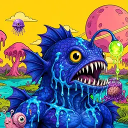Oozlings #9460, Anglerfish · Turquoise Swamp