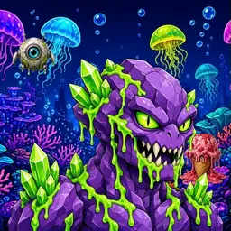Oozlings #9462, Crystal Rock · Glow Reef