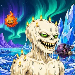 Oozlings #9465, Candle Wax · Aurora Ice