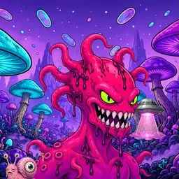 Oozlings #9472, Mutated Squid · Fungus Forest