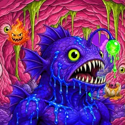 Oozlings #9473, Mutated Anglerfish · Flesh Cave