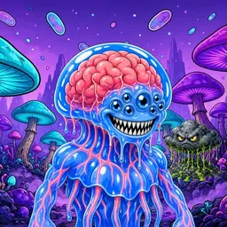 Oozlings #9475, Mutated Jellyfish Brain · Fungus Forest