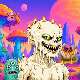 Oozlings #9479, Candle Wax · Mushroom Desert