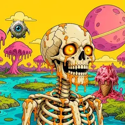 Oozlings #9483, Skull · Turquoise Swamp