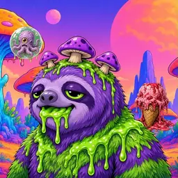 Oozlings #9486, Slime Sloth · Mushroom Desert