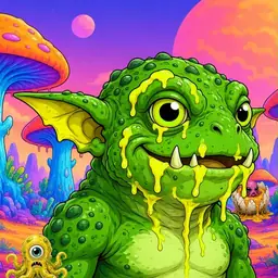 Oozlings #9490, Mutated Toad Goblin · Mushroom Desert