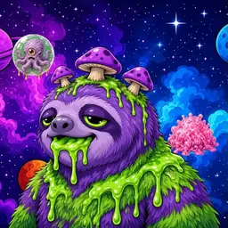 Oozlings #9491, Slime Sloth · Void Nebula