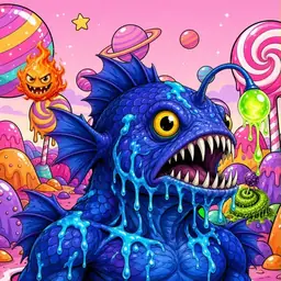 Oozlings #9492, Anglerfish · Candy Planet