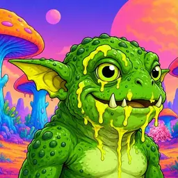 Oozlings #9495, Mutated Toad Goblin · Mushroom Desert