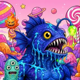 Oozlings #9497, Anglerfish · Candy Planet