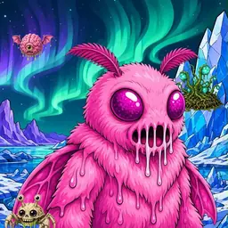 Oozlings #9510, Mutant Moth · Aurora Ice