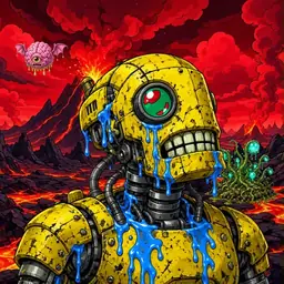 Oozlings #9512, Mutated Rusty Robot · Lava Fields